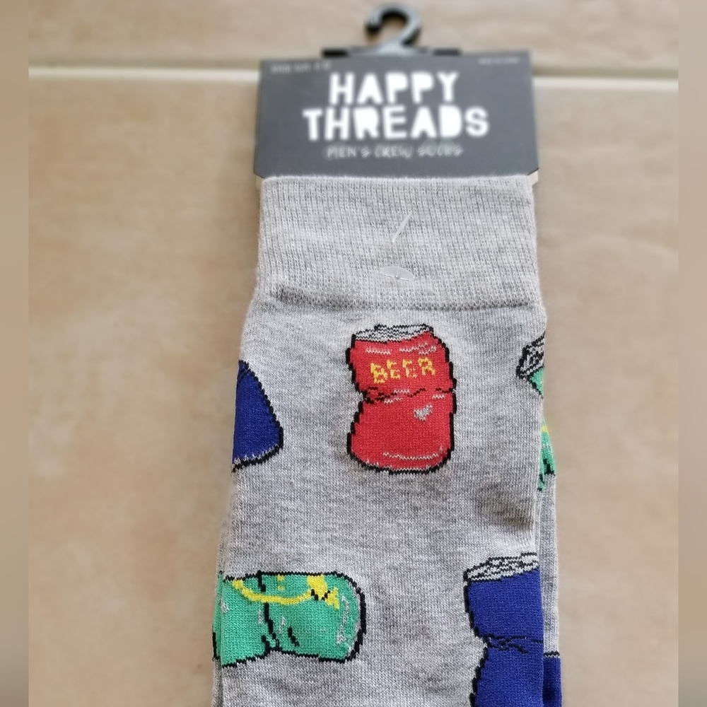 Happy Threads Mens Crew Socks